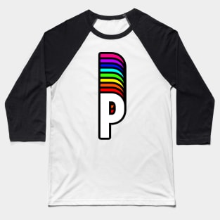 Rainbow Letter, P Baseball T-Shirt